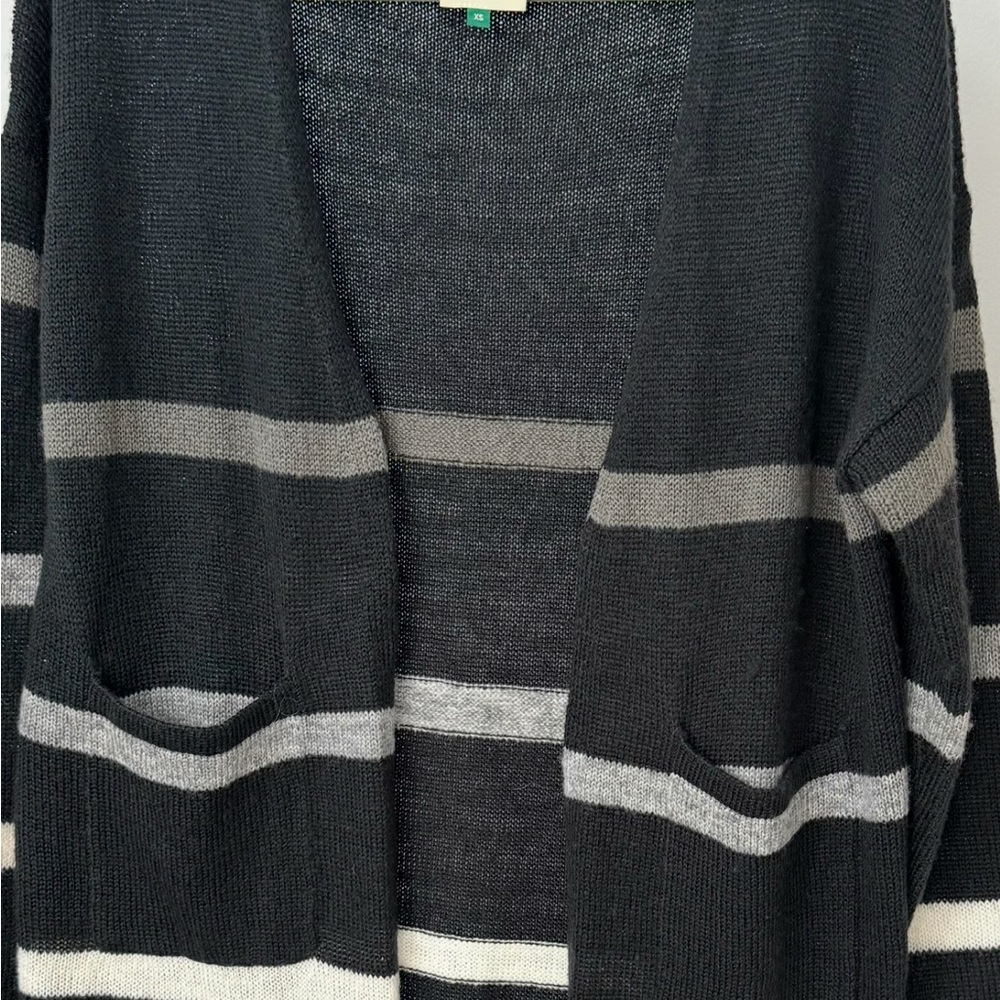 Farm Rio Women’s Striped Black and Gray Duster